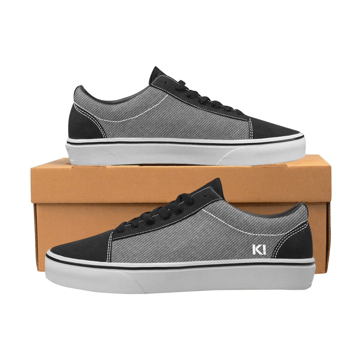 kimood Urban Canvas Sneakers, Casual Low-Top - Grey