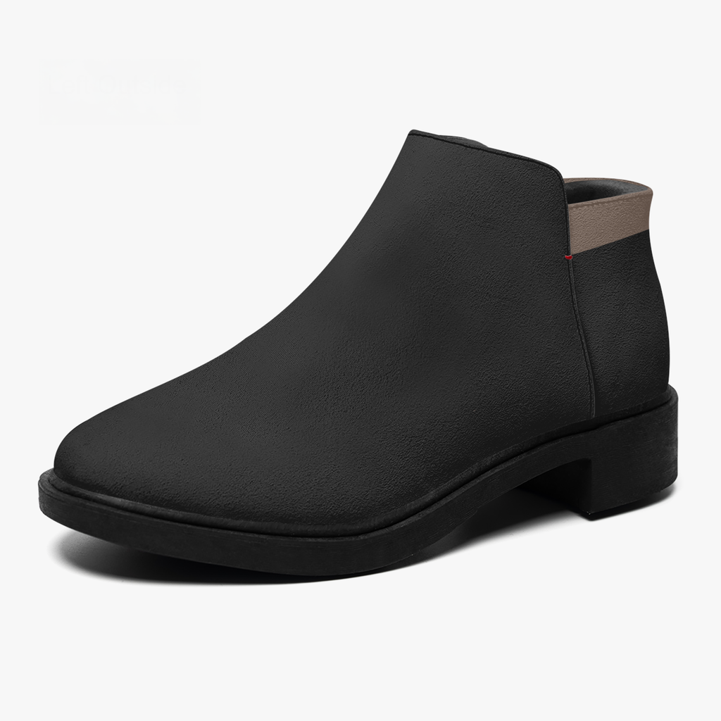 kimood Two-Tone Women's Ankle Boots with Gold Zippe - Black & Mustard