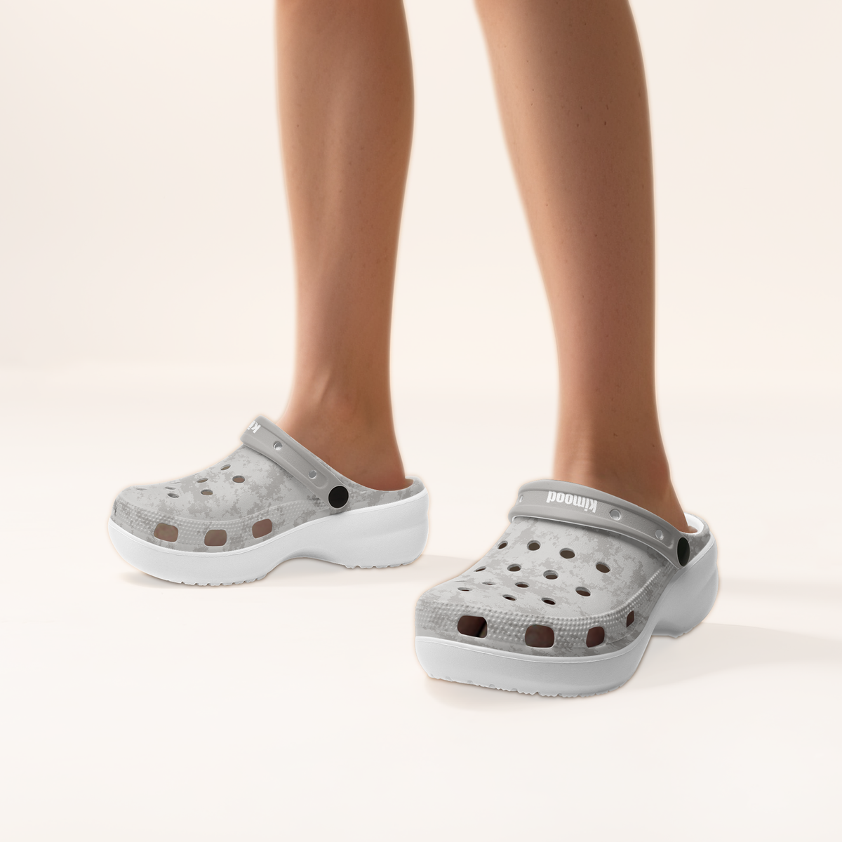 kimood Platform Clogs-Gray