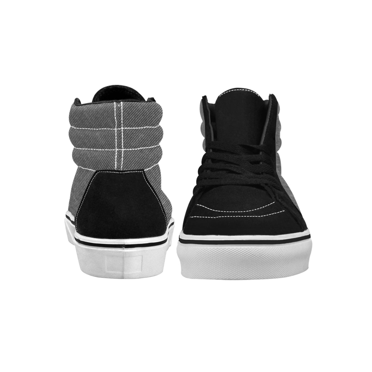 kimood Men's Denim High Top Canvas & Faux Suede Skate Sneakers - Gray