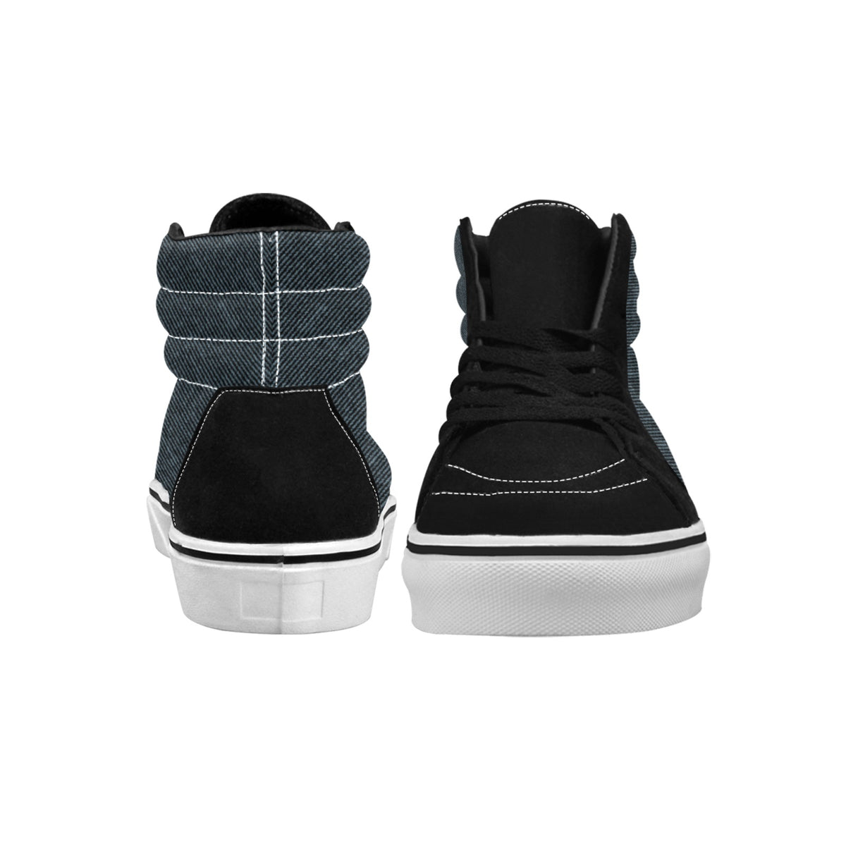 kimood Men's Denim High Top Canvas & Faux Suede Skate Sneakers - Petroleum
