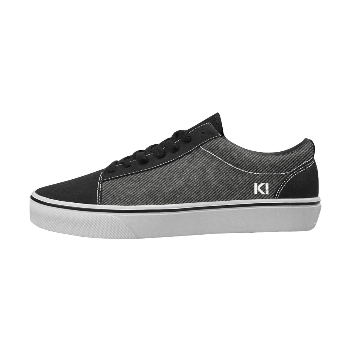 kimood FLUX Urban Canvas Sneakers, Casual Low-Top - Black