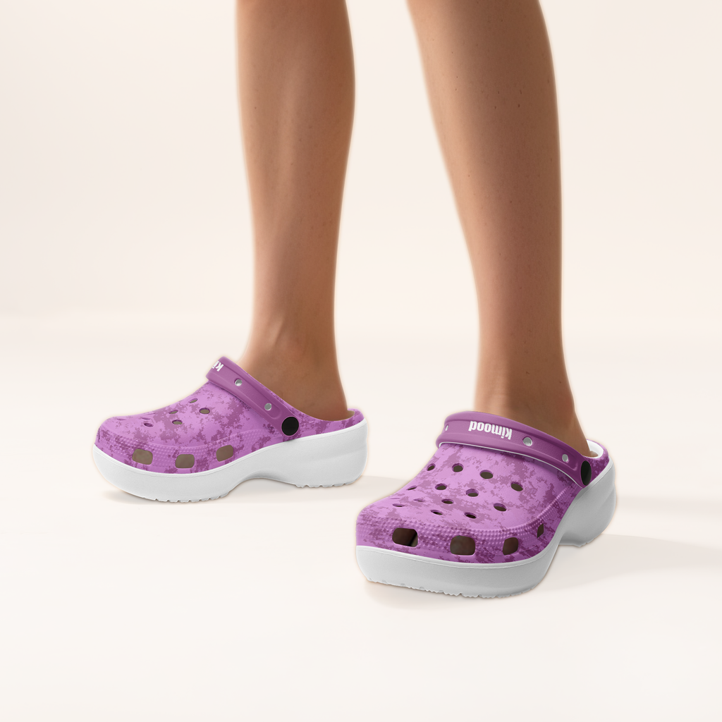 kimood Platform Clogs-Purple