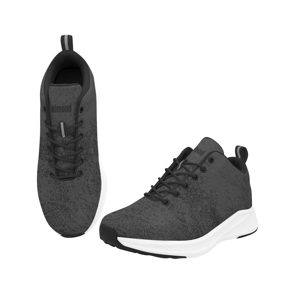 kimood Comfortable Sneakers with Faux Suede Upper - Black