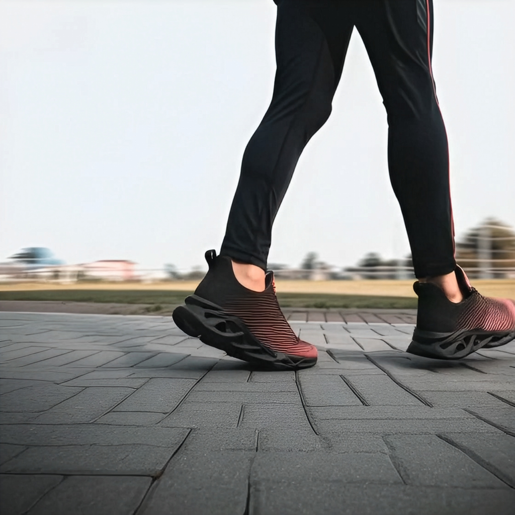 kimood NEON Stripes & Blade Sole Sneakers - Black & Red laser