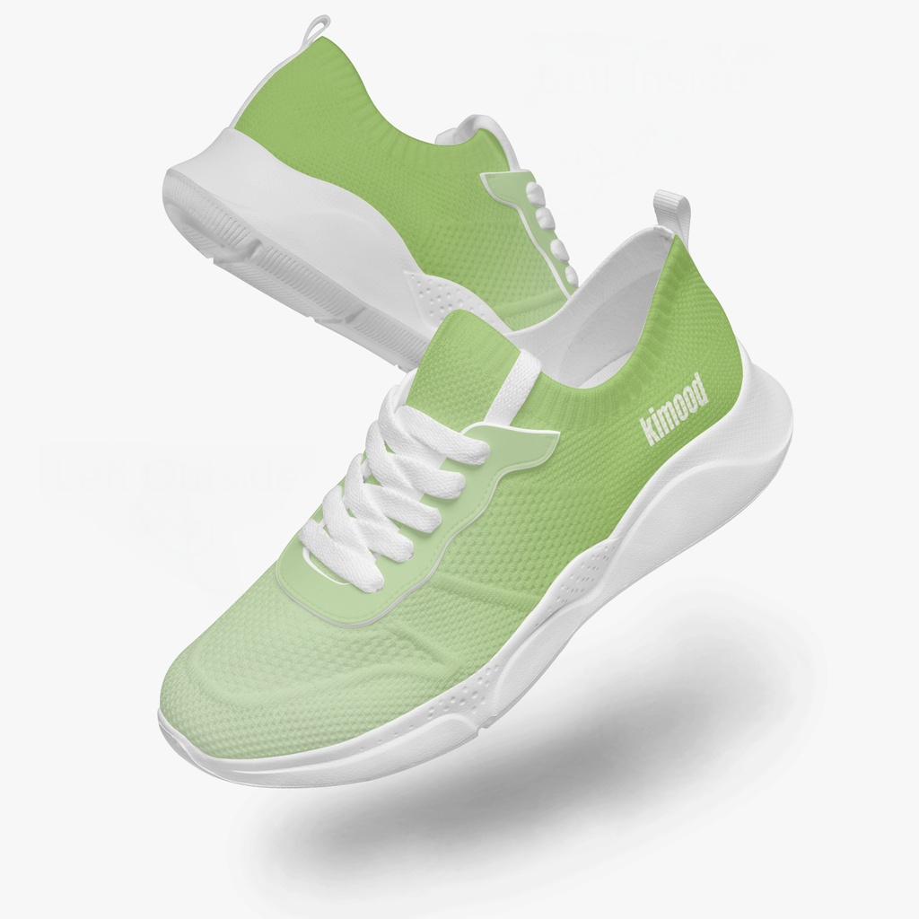 kimood FLOW Trainers Shoes, Breathable Knitfly mesh - Lime Green
