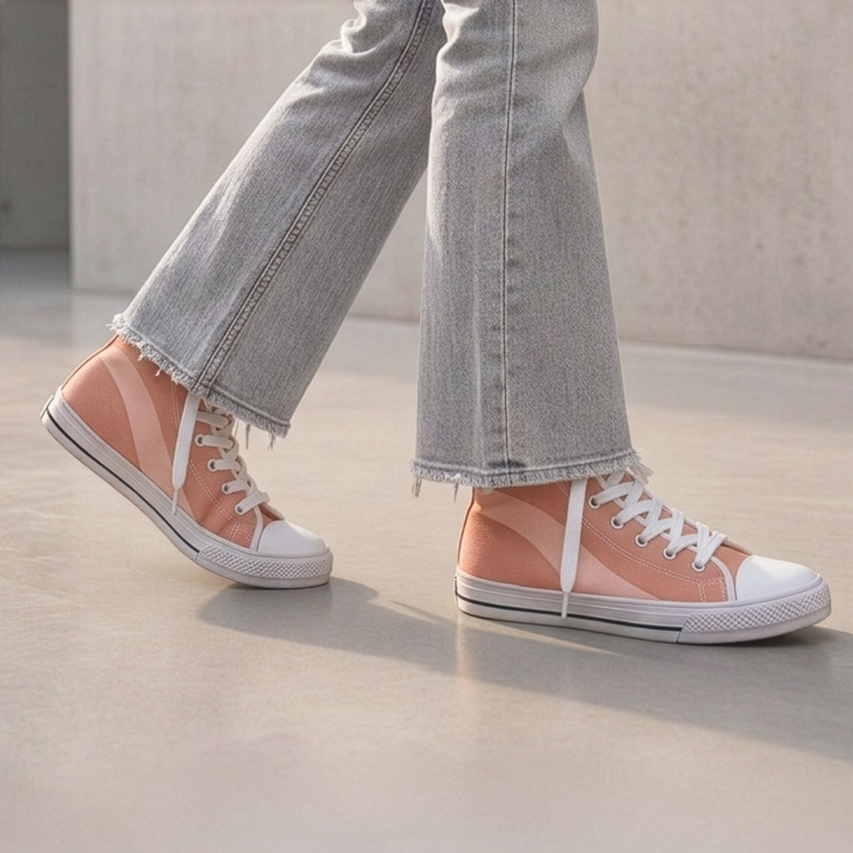 kimood High-top Canvas Shoes - Apricot