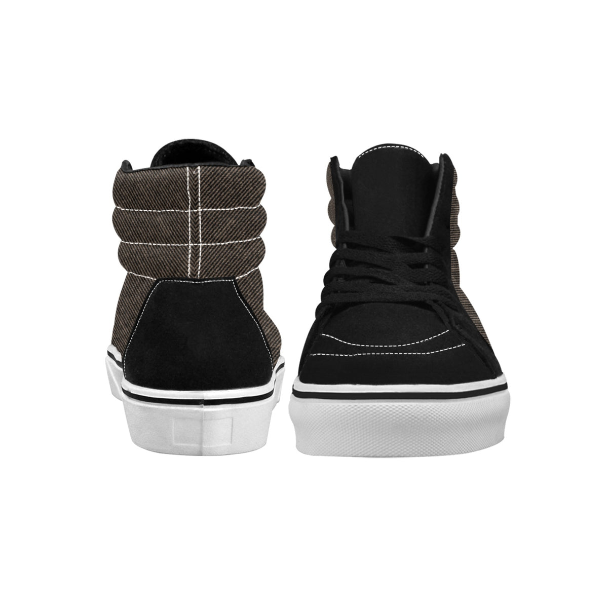 kimood Men's Denim High Top Canvas & Faux Suede Skate Sneakers - Brown