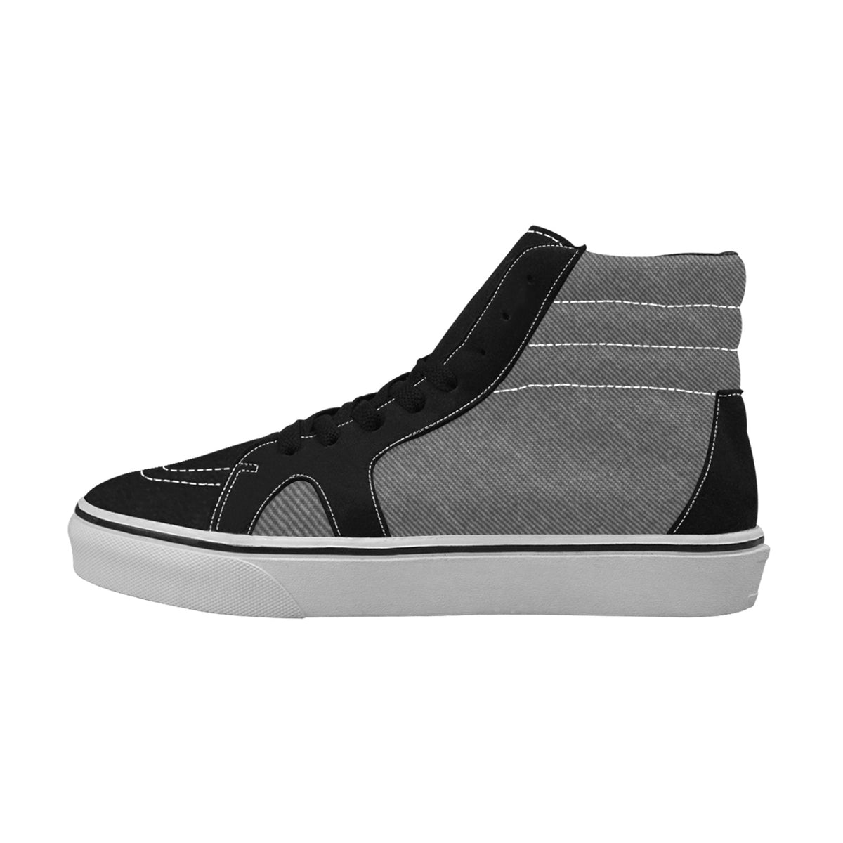 kimood Men's Denim High Top Canvas & Faux Suede Skate Sneakers - Gray
