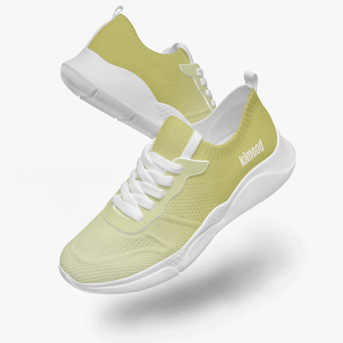 kimood FLOW Trainers Shoes, Breathable Knitfly mesh - Mustard