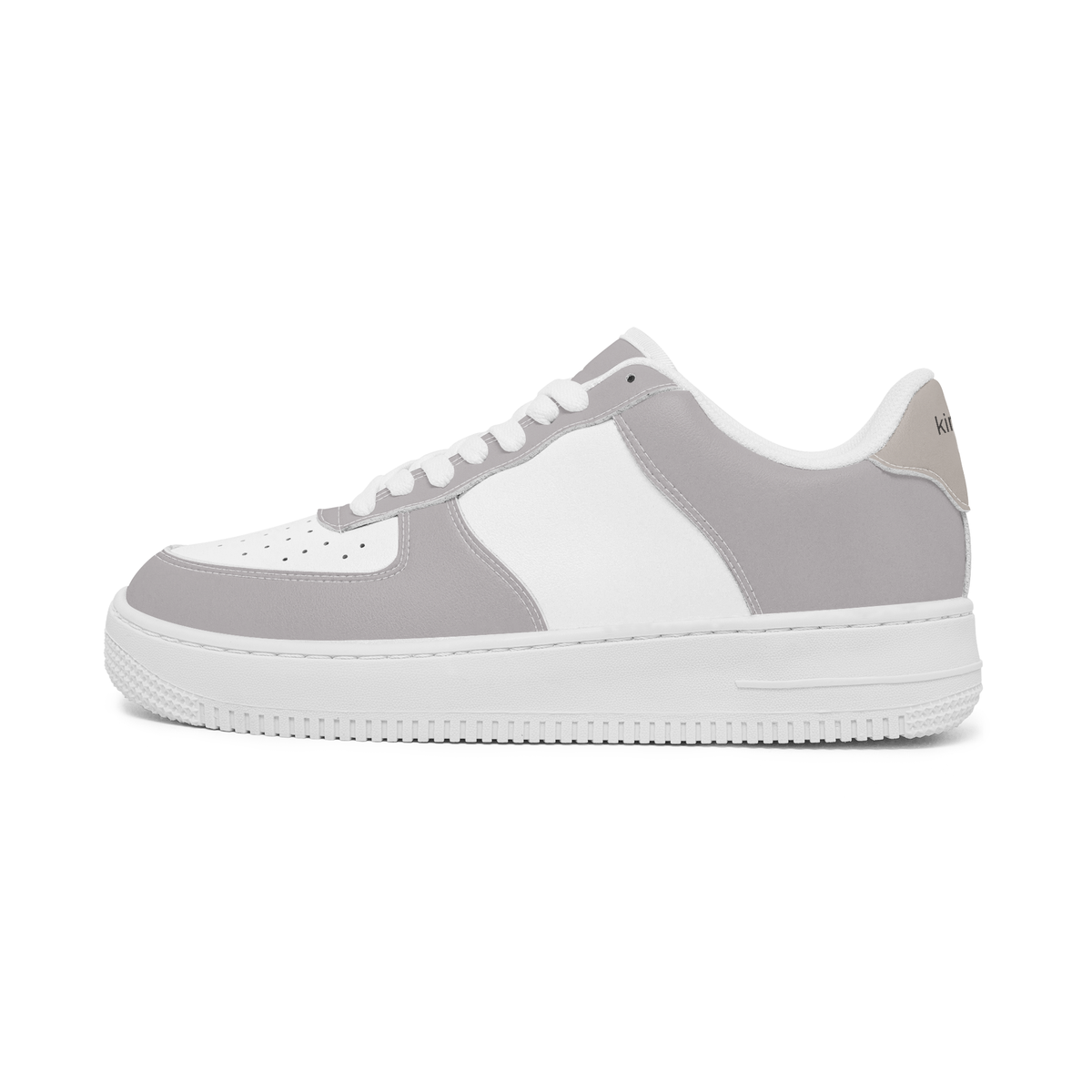 kimood NOMAD Low-Top faux leather Sneakers - Soft Gray & White