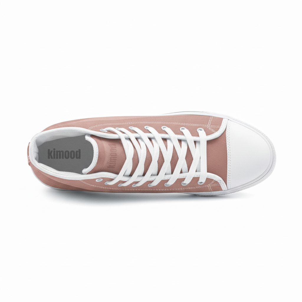Zapatillas altas de lona Kimood - Albaricoque