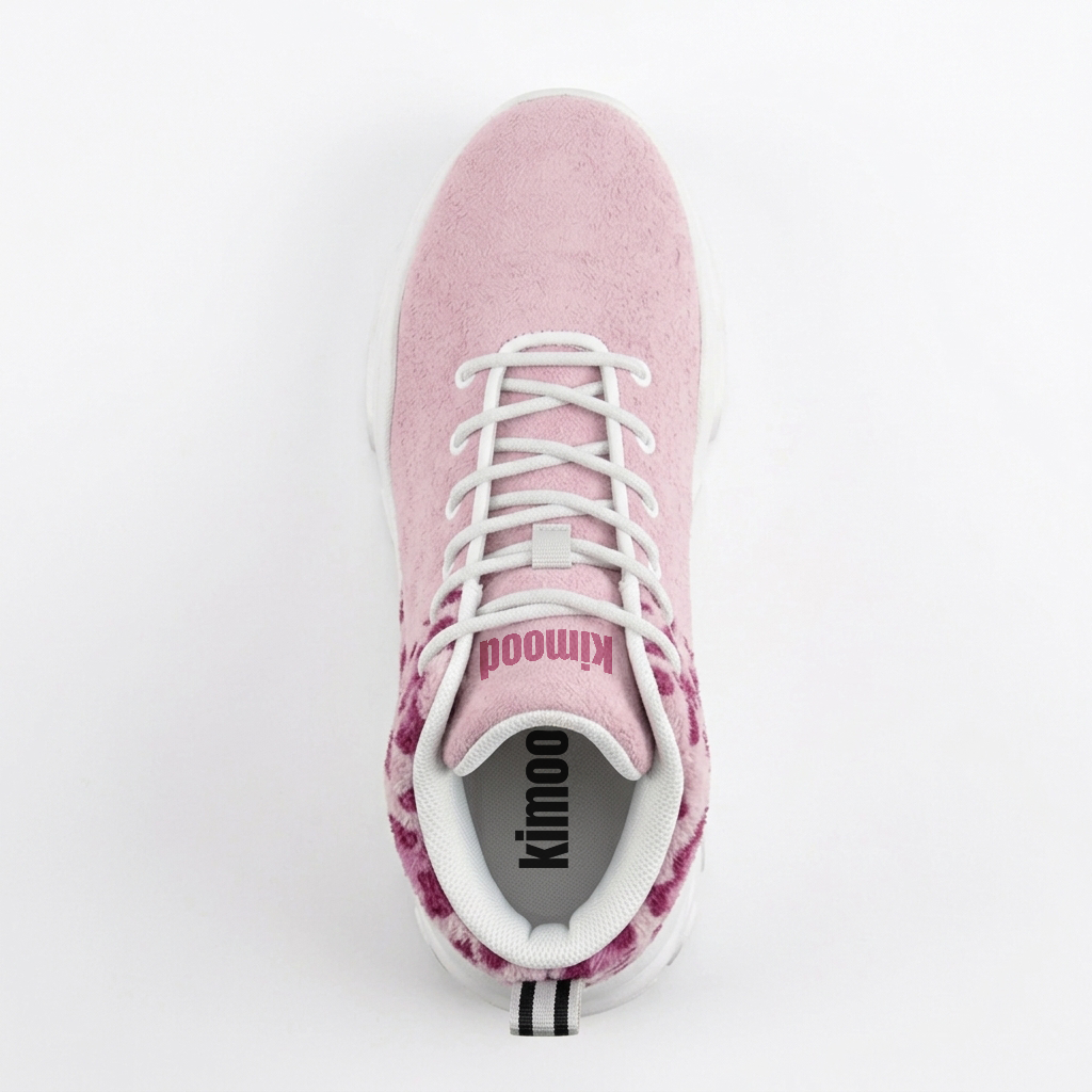 kimood Women's High Top Animal Print Chunky Sneakers -Pink