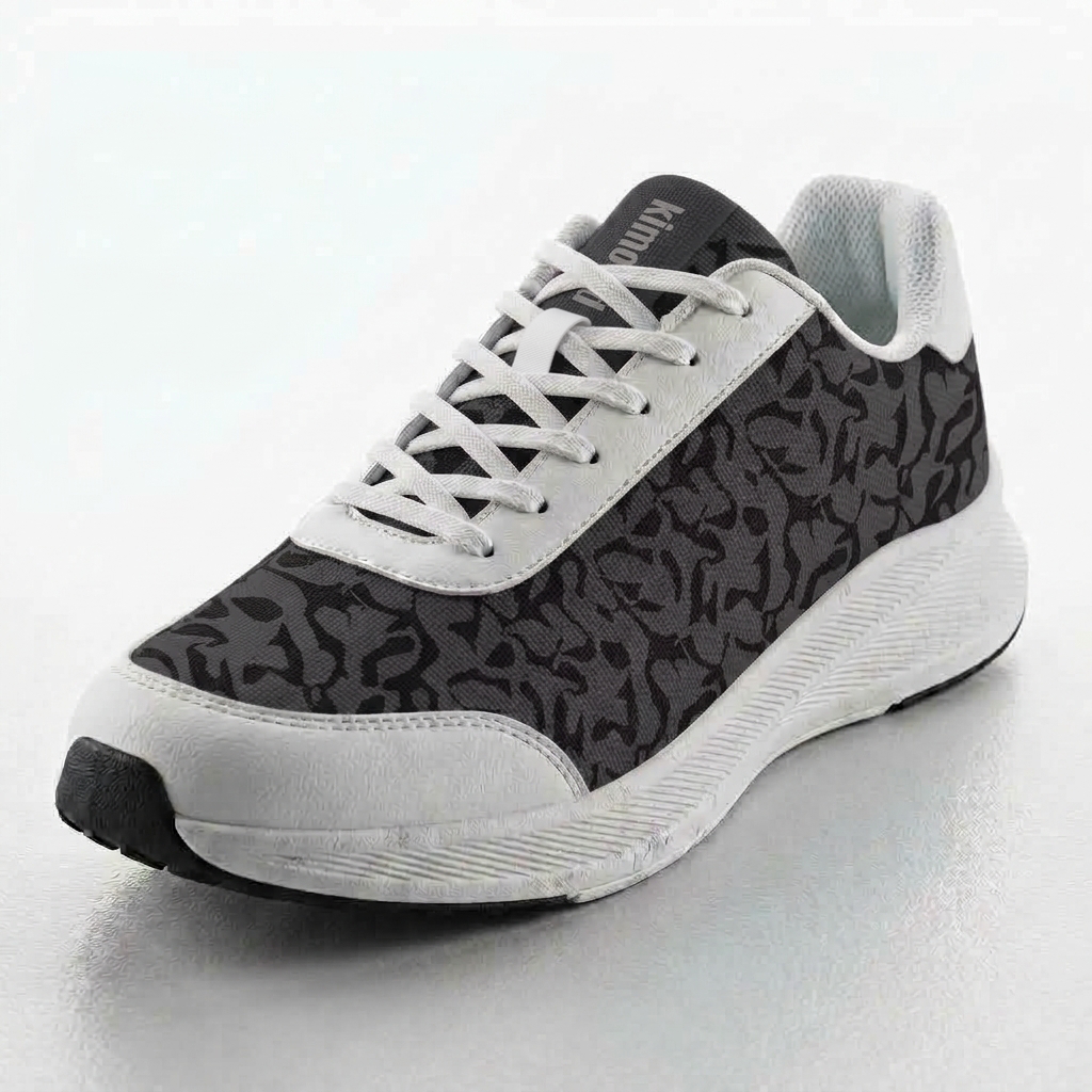 kimood Walking Sneakers,Tennis Shoes, Black Patterned
