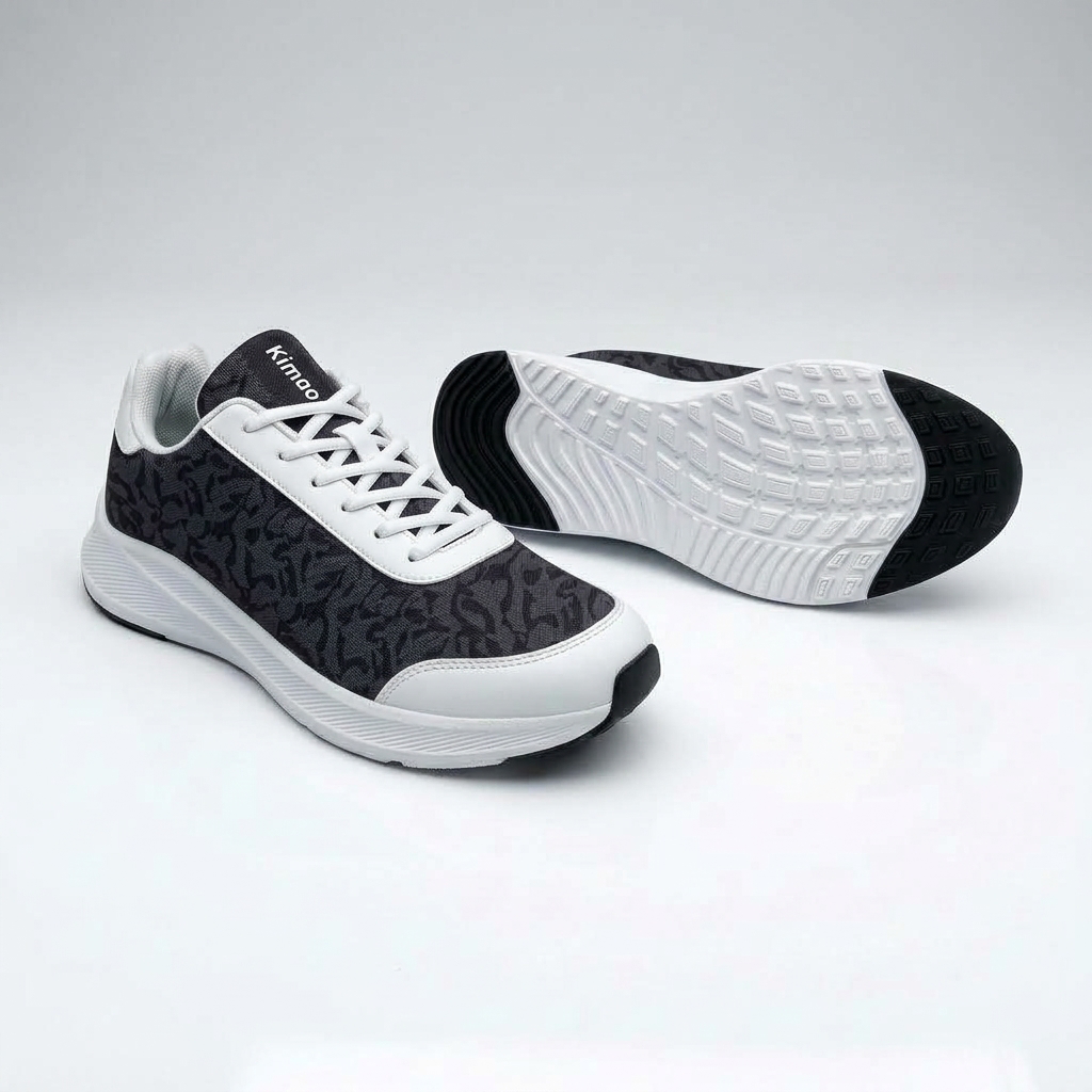 kimood Walking Sneakers,Tennis Shoes, Black Patterned