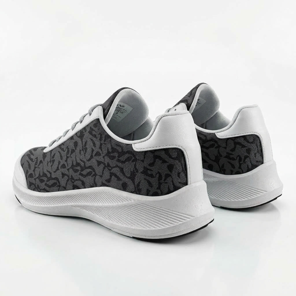 kimood Walking Sneakers,Tennis Shoes, Black Patterned