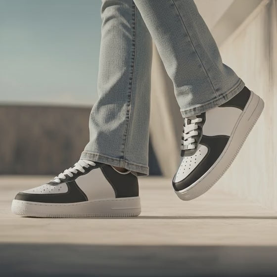 kimood NOMAD Low-Top faux leather Sneakers - Black & White