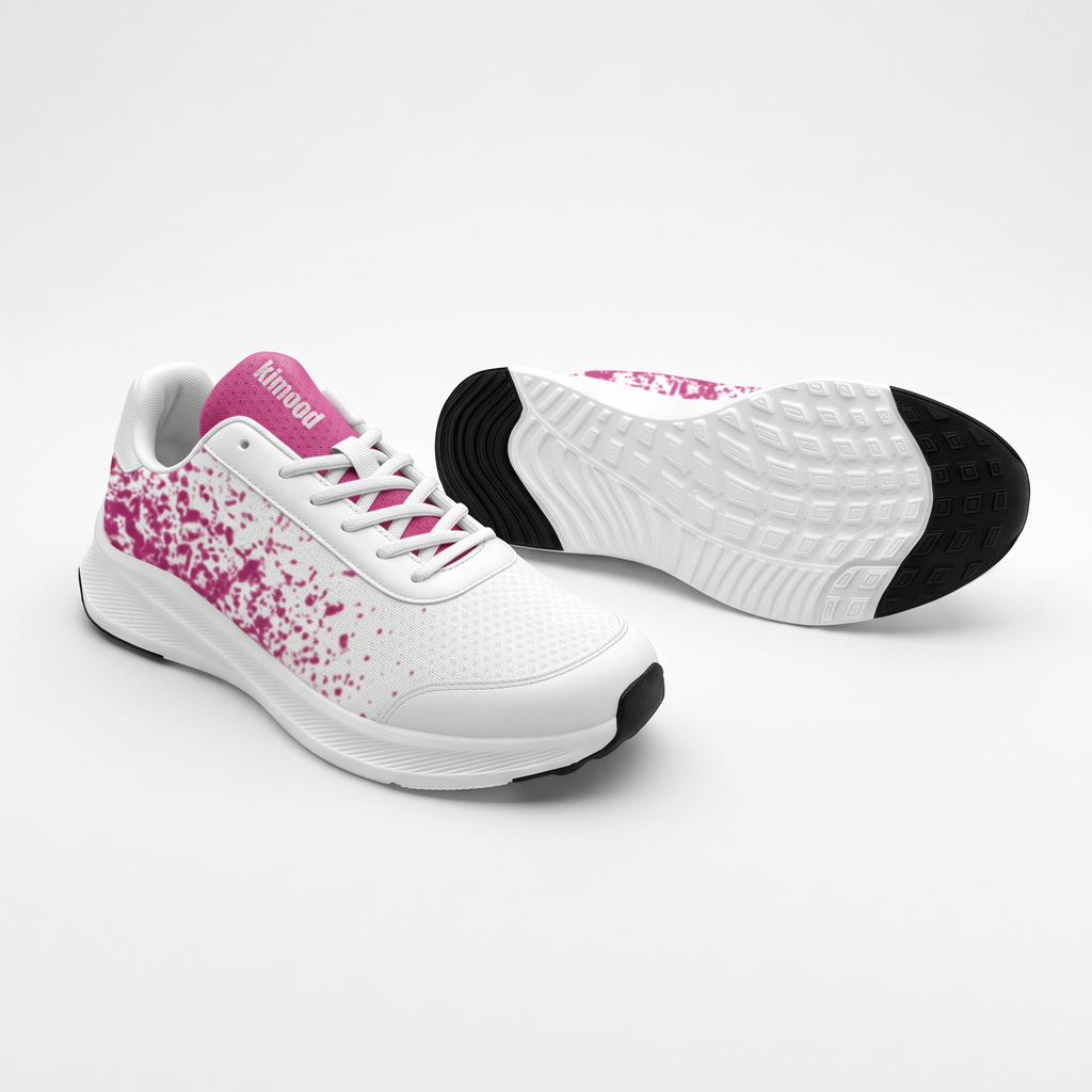 kimood Walking Sneakers, Breathable Mesh - Pink