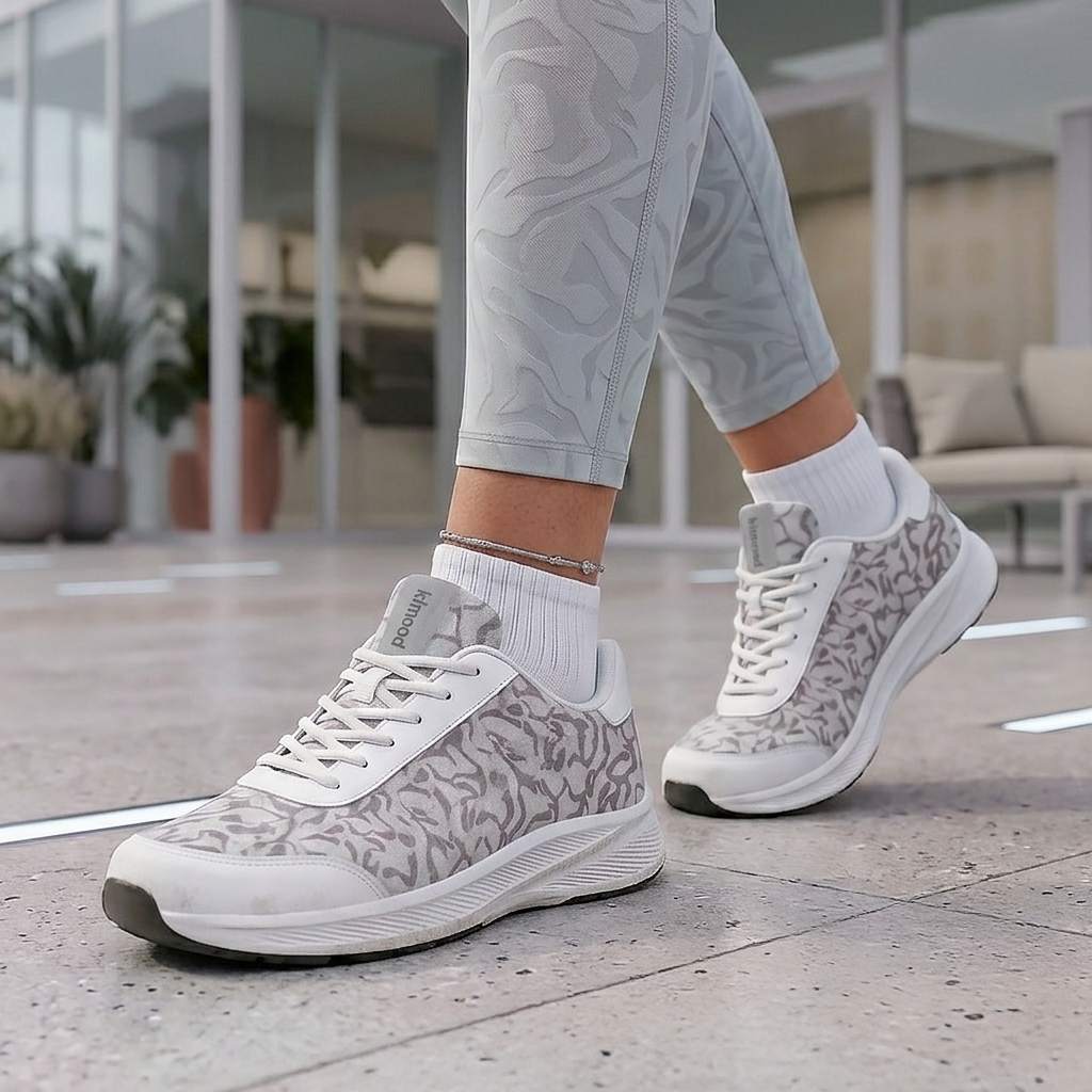 Kimood Zapatillas de andar, Zapatillas de tenis, Estampado gris