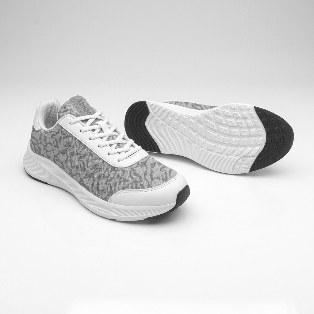 kimood Walking Sneakers,Tennis Shoes, Grey Patterned
