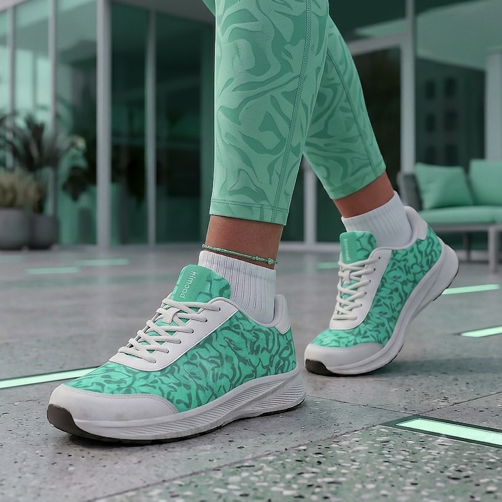 kimood Zapatillas para Caminar, Zapatillas de Tenis, Estampado de Menta