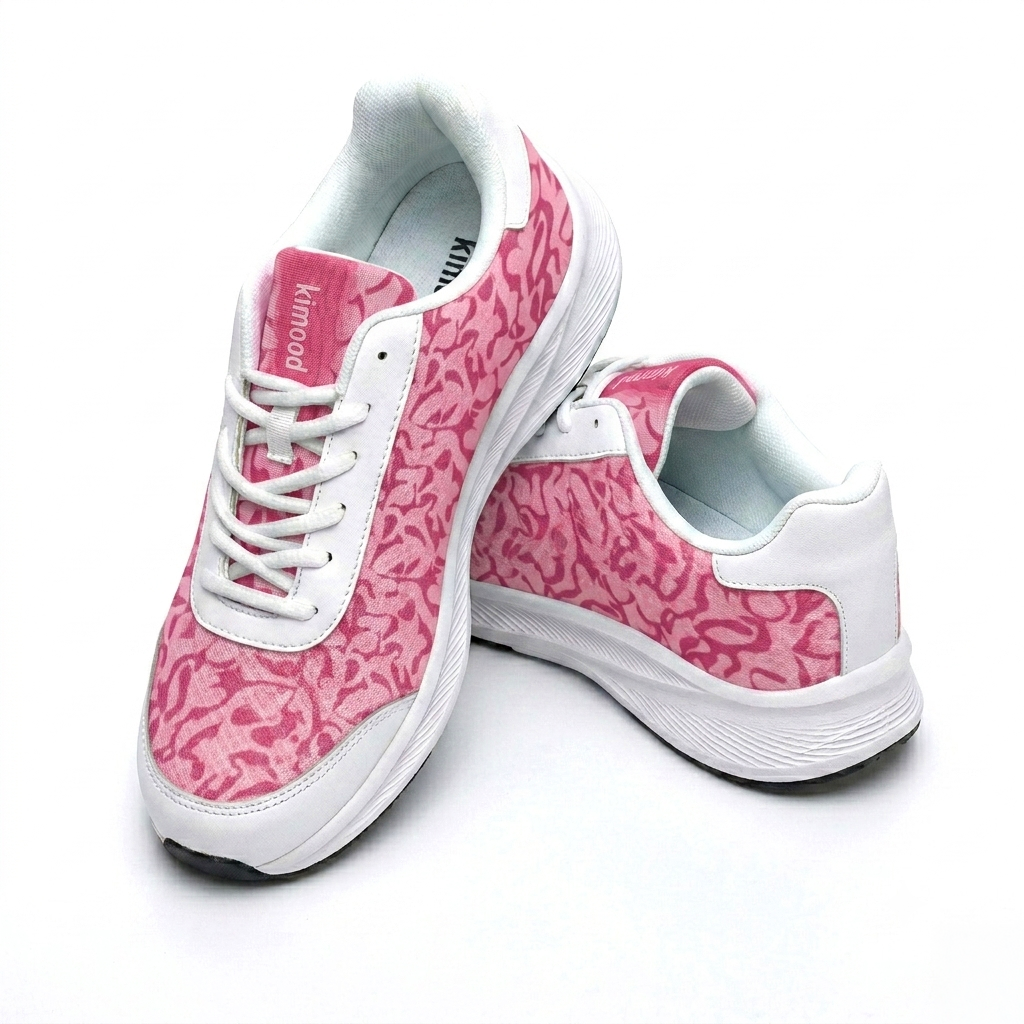 kimood Walking Sneakers,Tennis Shoes, Pink Patterned