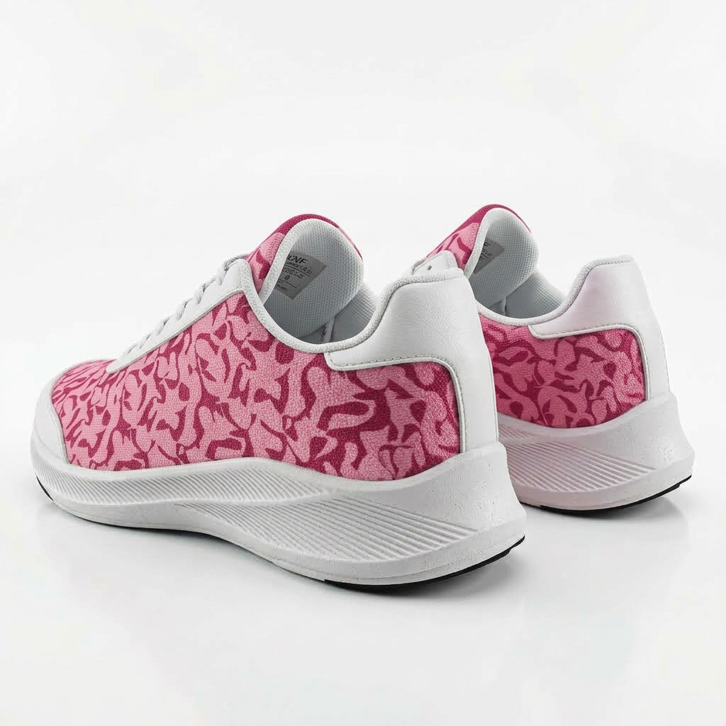 kimood Walking Sneakers,Tennis Shoes, Pink Patterned