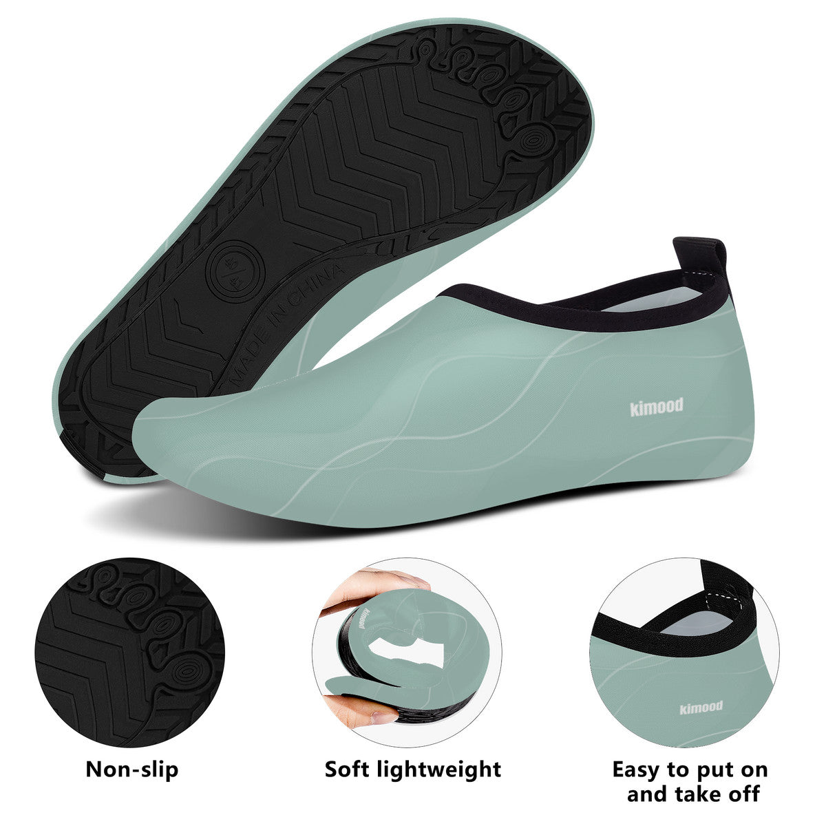 kimood Zapatos de Agua de Secado Rápido sin Cordones - Espuma de mar